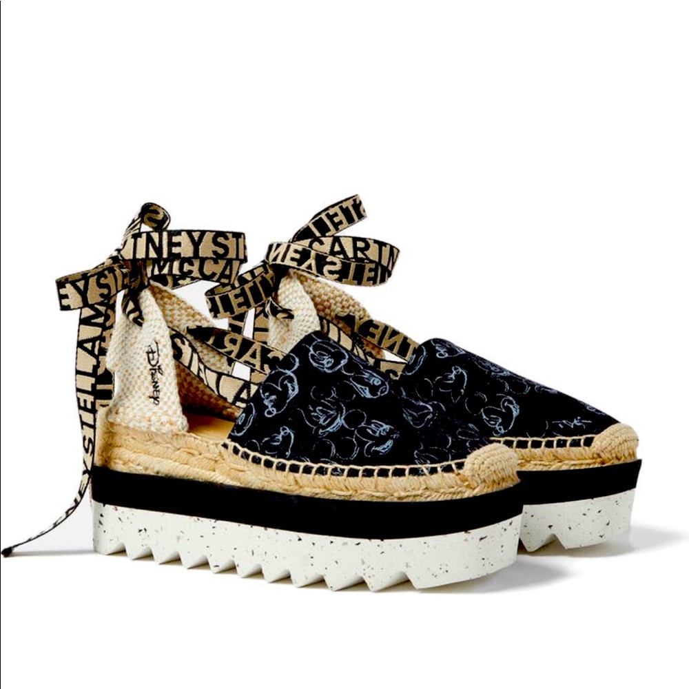 Stella McCartney Women's Disney Gaia Mickey Ankle Tie Platform Sandals